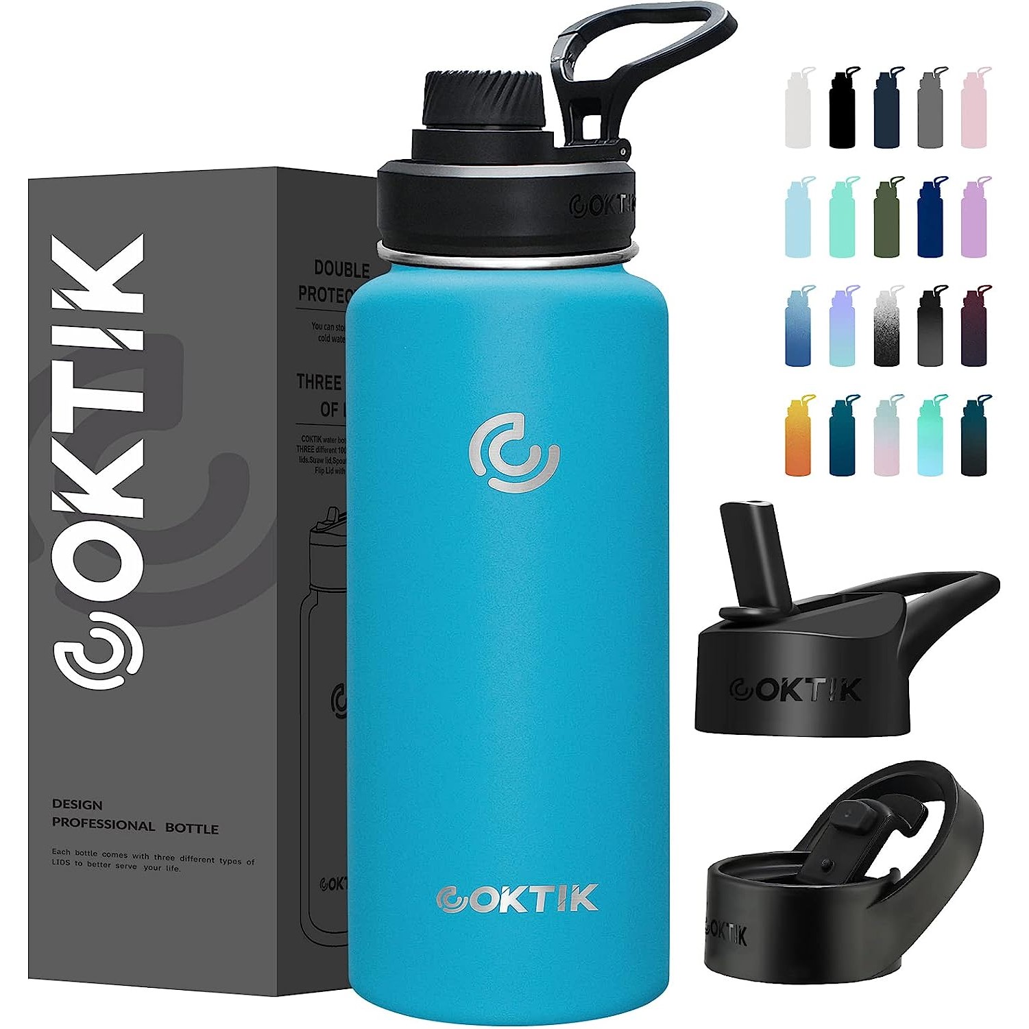 32oz Sports Water Bottle With Straw,3 Lids, Stainless Steel Vacuum Insulated Water Bottles, custom water bottle with logo imprint 4