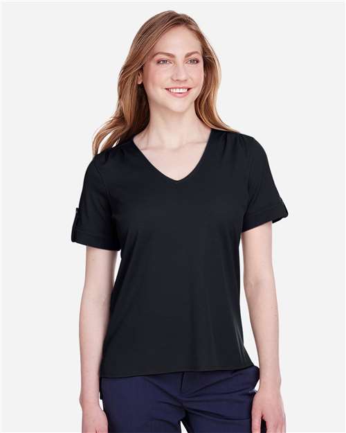 Women's CrownLux Performance® Plaited Rolled Sleeve Shirt - DG20WB 58
