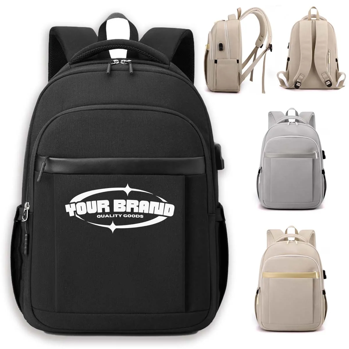 Laptop Backpack Large Capacity Daypack W/ USB Charging Port 2