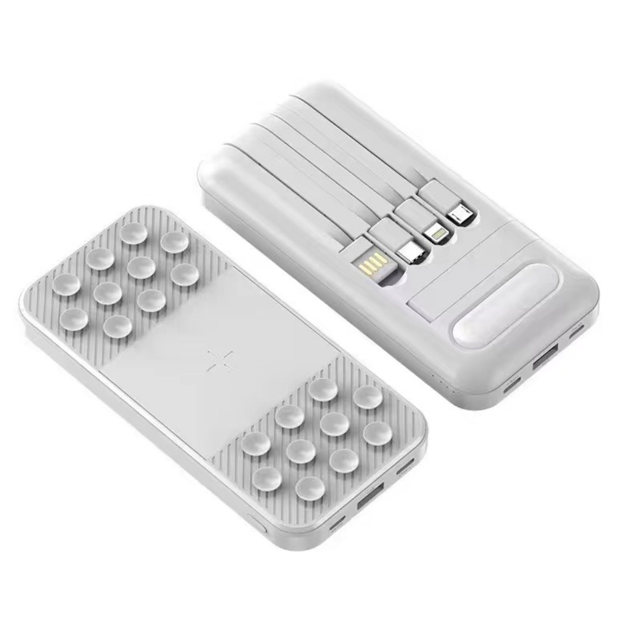 10000 Mah Suction Cup Power Bank W/ 3 Cables & Stand 4