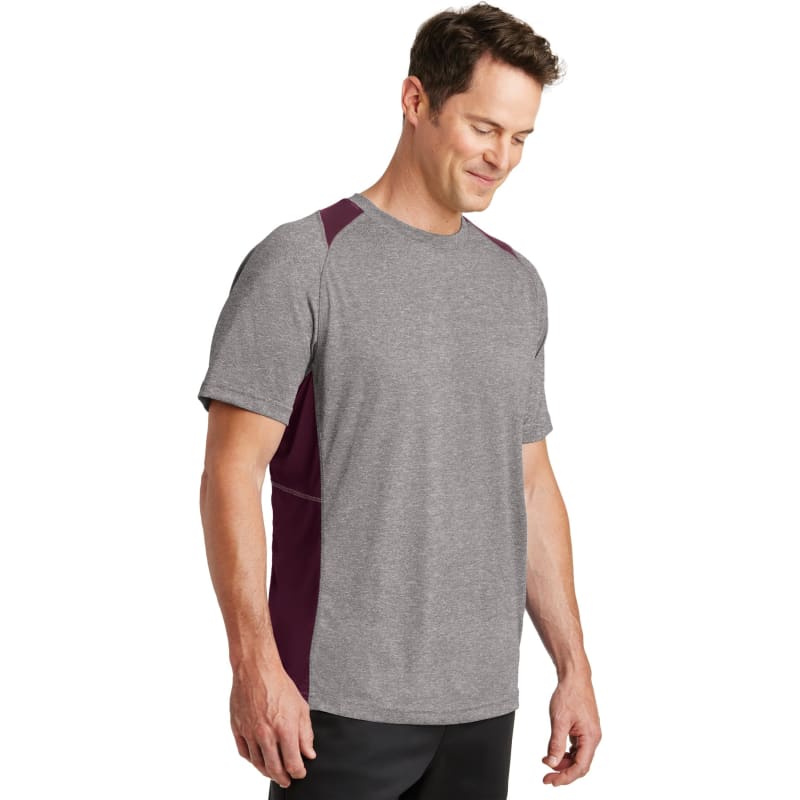 Sport-Tek Heather Colorblock Contender Tee. 55