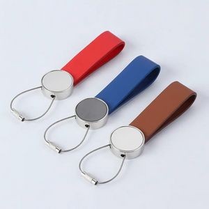 Custom Keyring Metal Luxury Leather Keychain 2