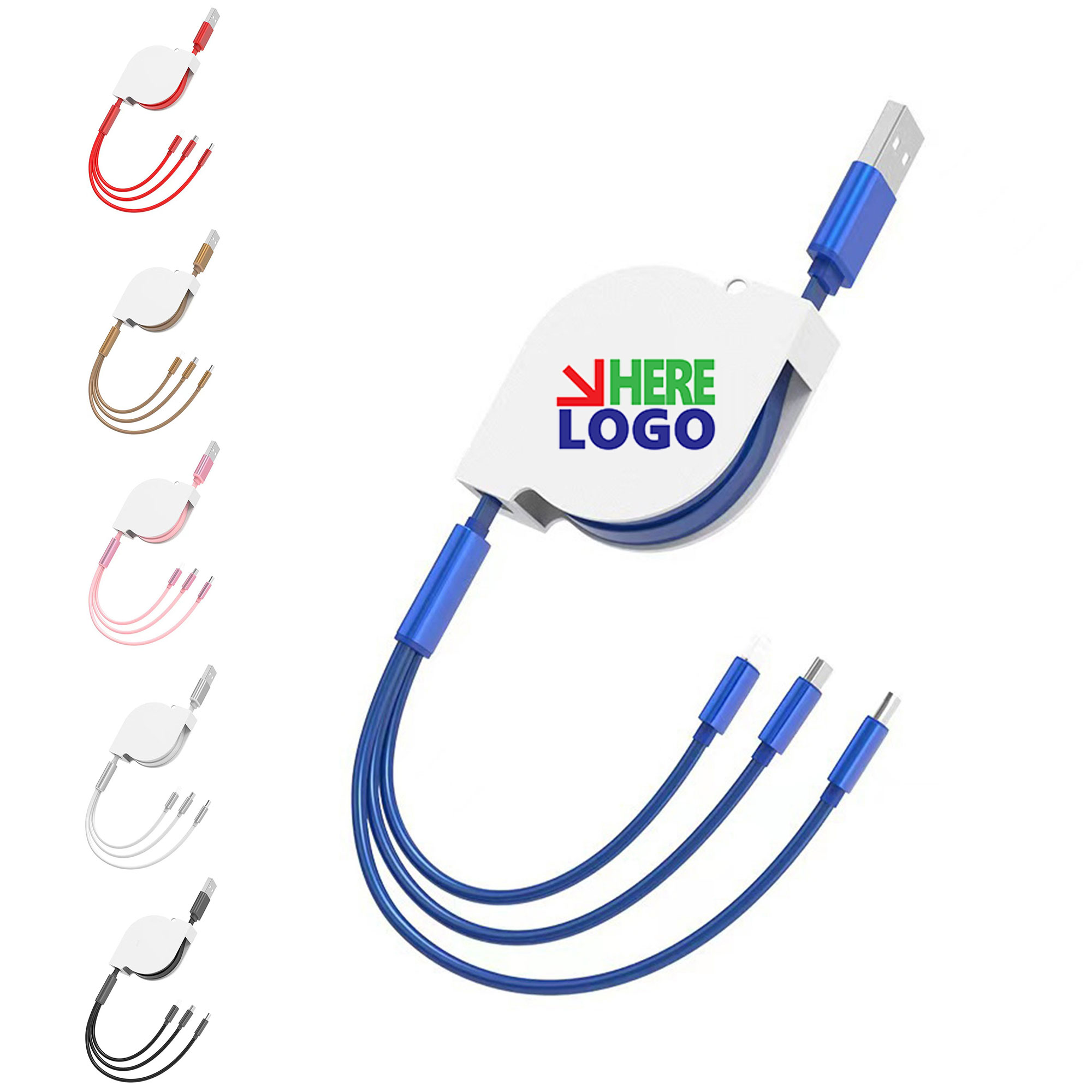 3 In 1 Retractable Charging Cable Metal Case 2
