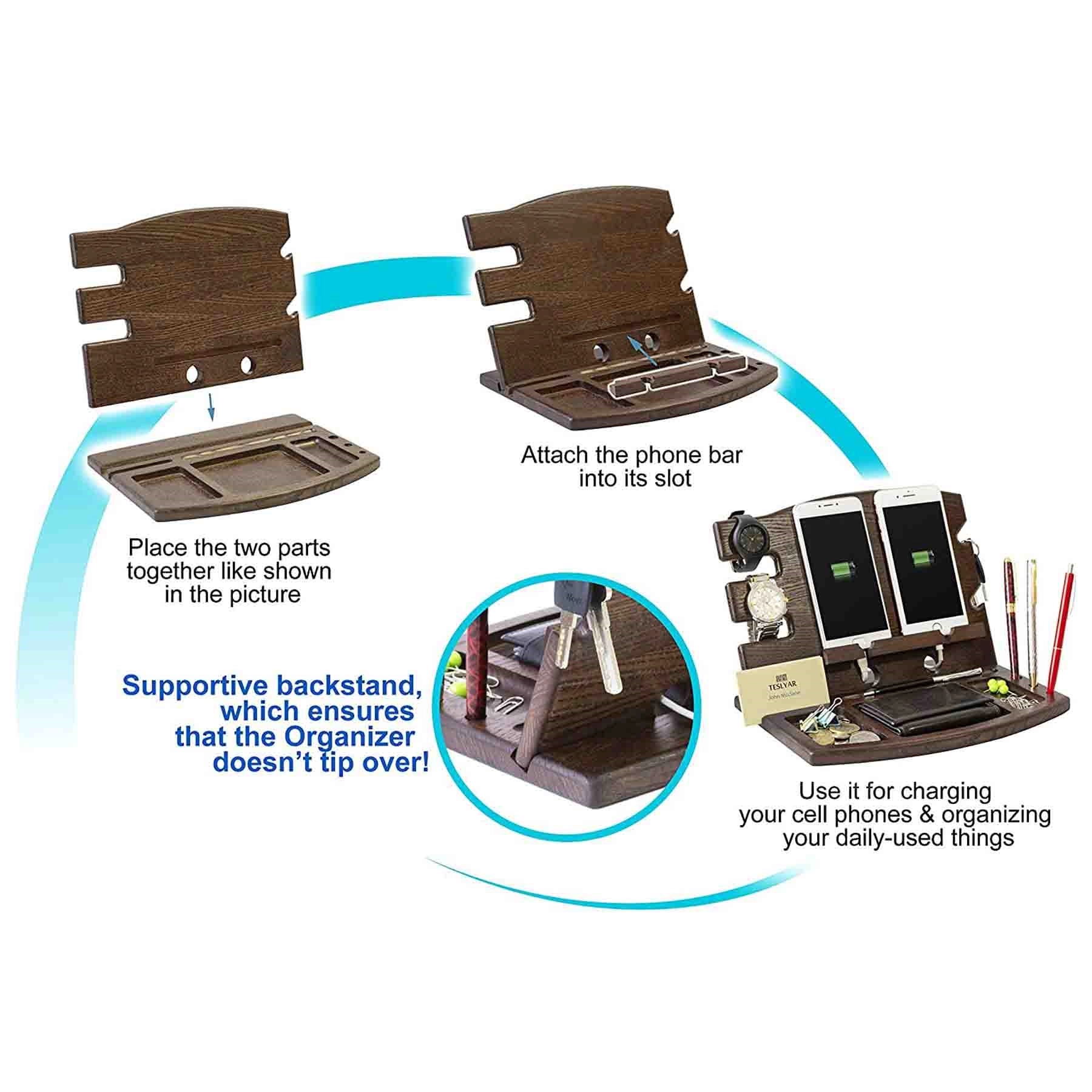 Wood Docking Station Desk Accessories 2