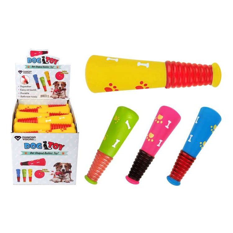 Baseball Bat Squeaky Dog Toys - Assorted Colors 2