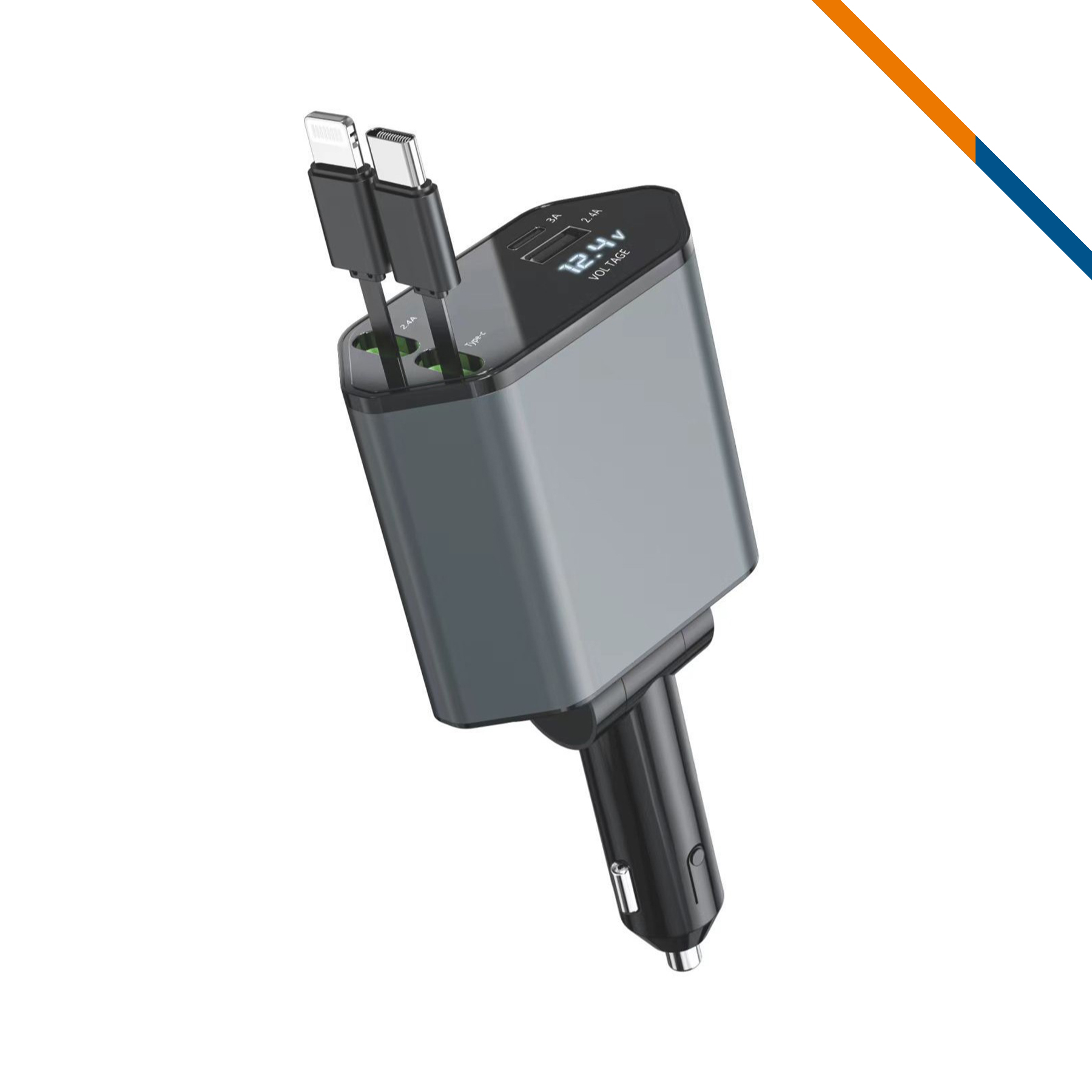 Jameson 4in1 Retractable Fast Charging Car Charger 5