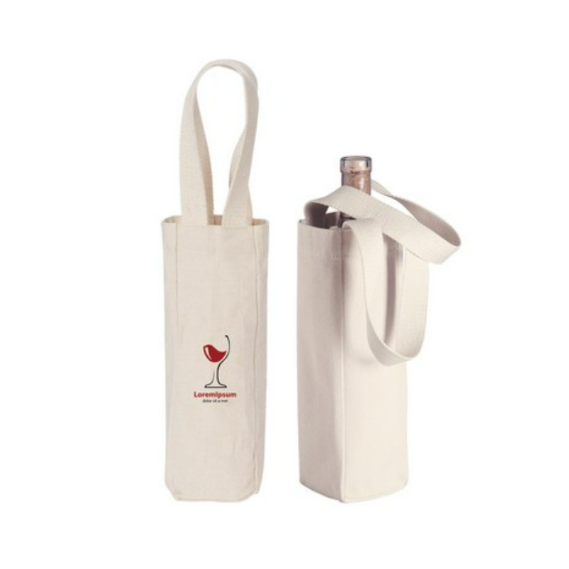10 Oz. Cotton Canvas Wine Bottle Gift Tote Bag