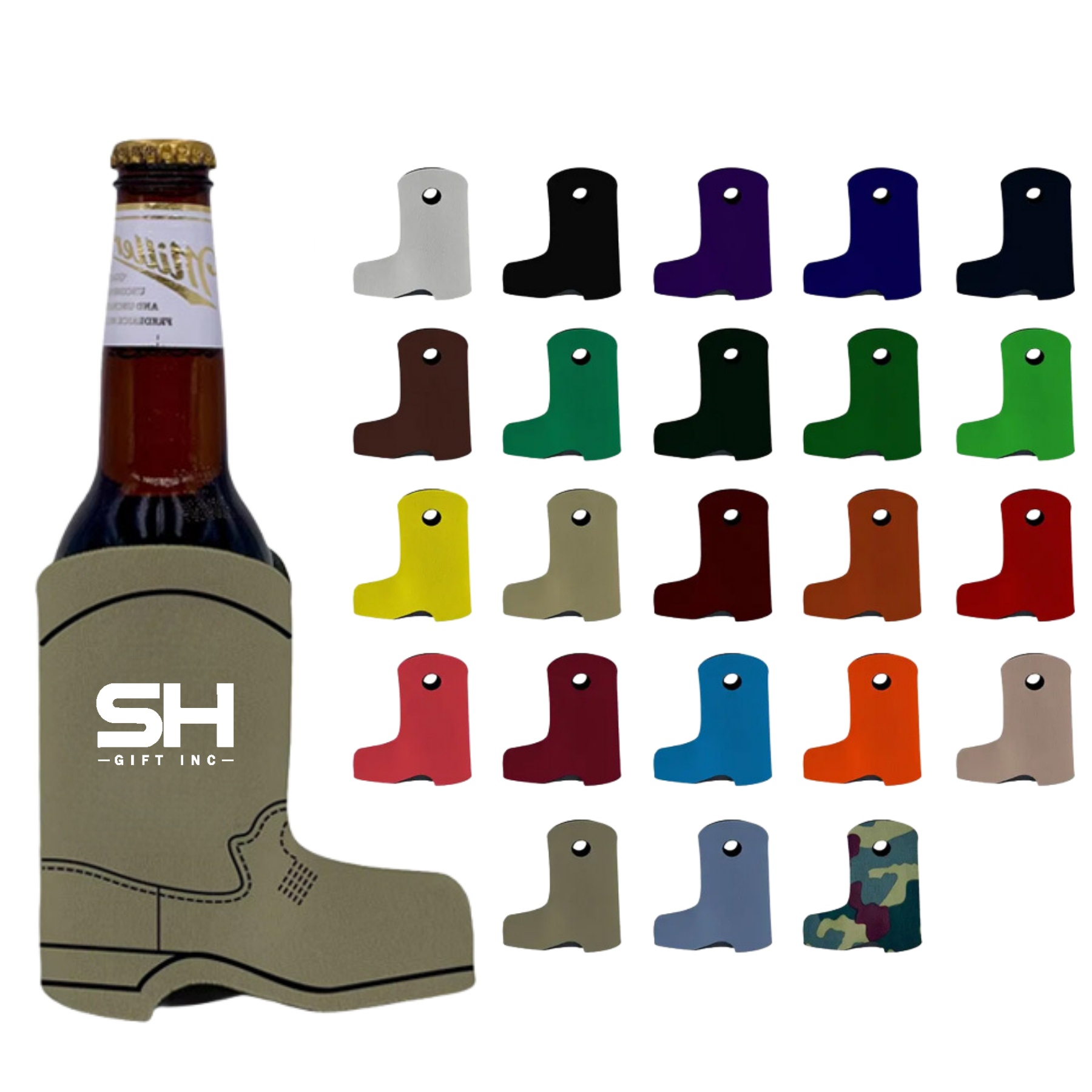 Cowboy Boot Can Sleeves, custom koozie with logo imprint 2