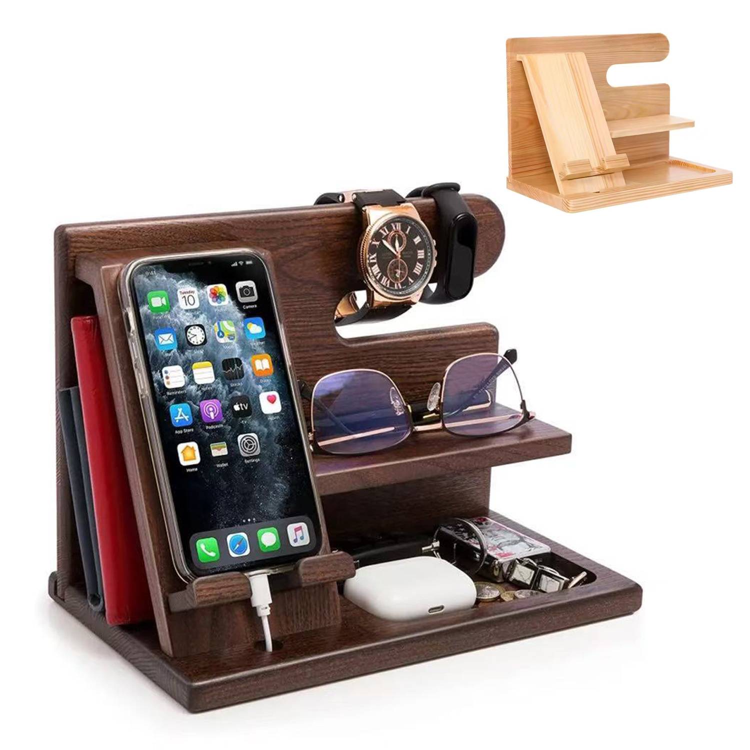 Wooden Phone Docking Station Stand 5