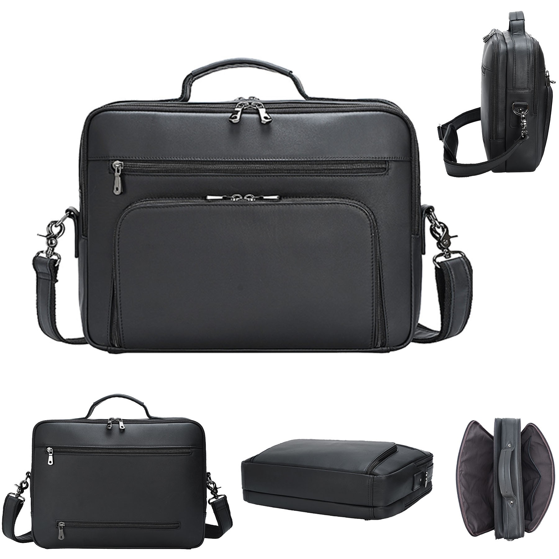 Luxury Leather Business Briefcase Shoulder Bag 2