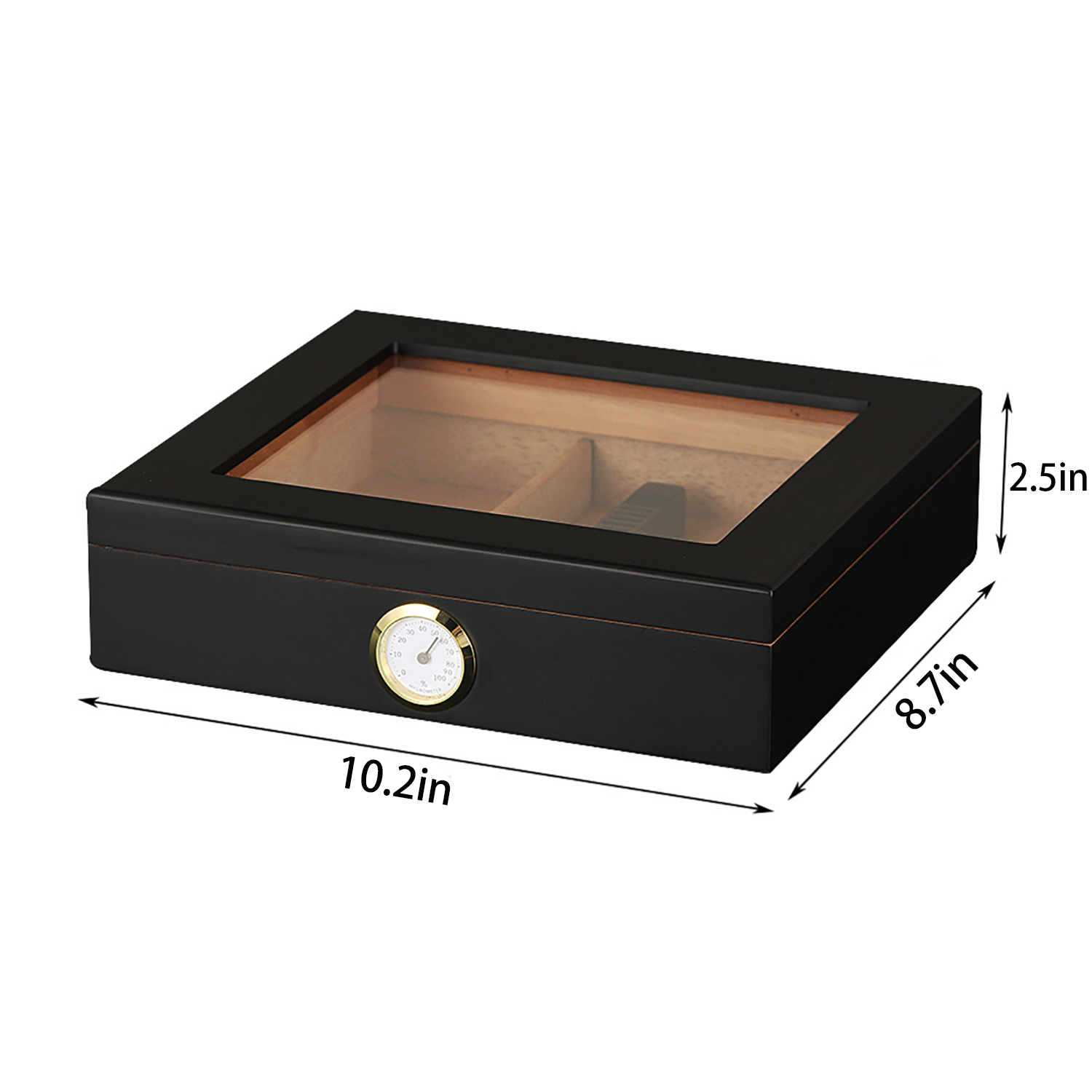 Clear Glass Top Cigar Storage Box w/ Humidifier 4