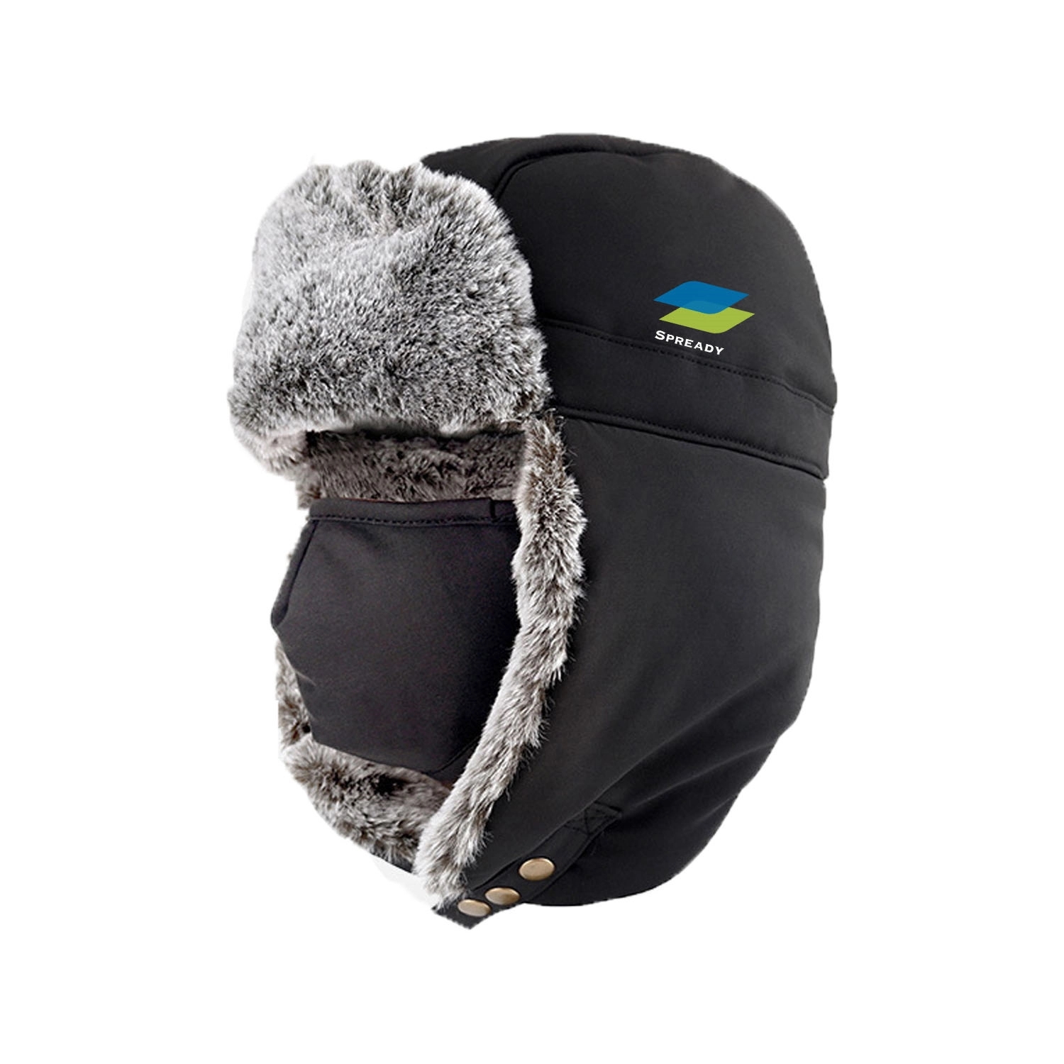 Warm Winter Trapper Hat With Mask Ear Flaps 1