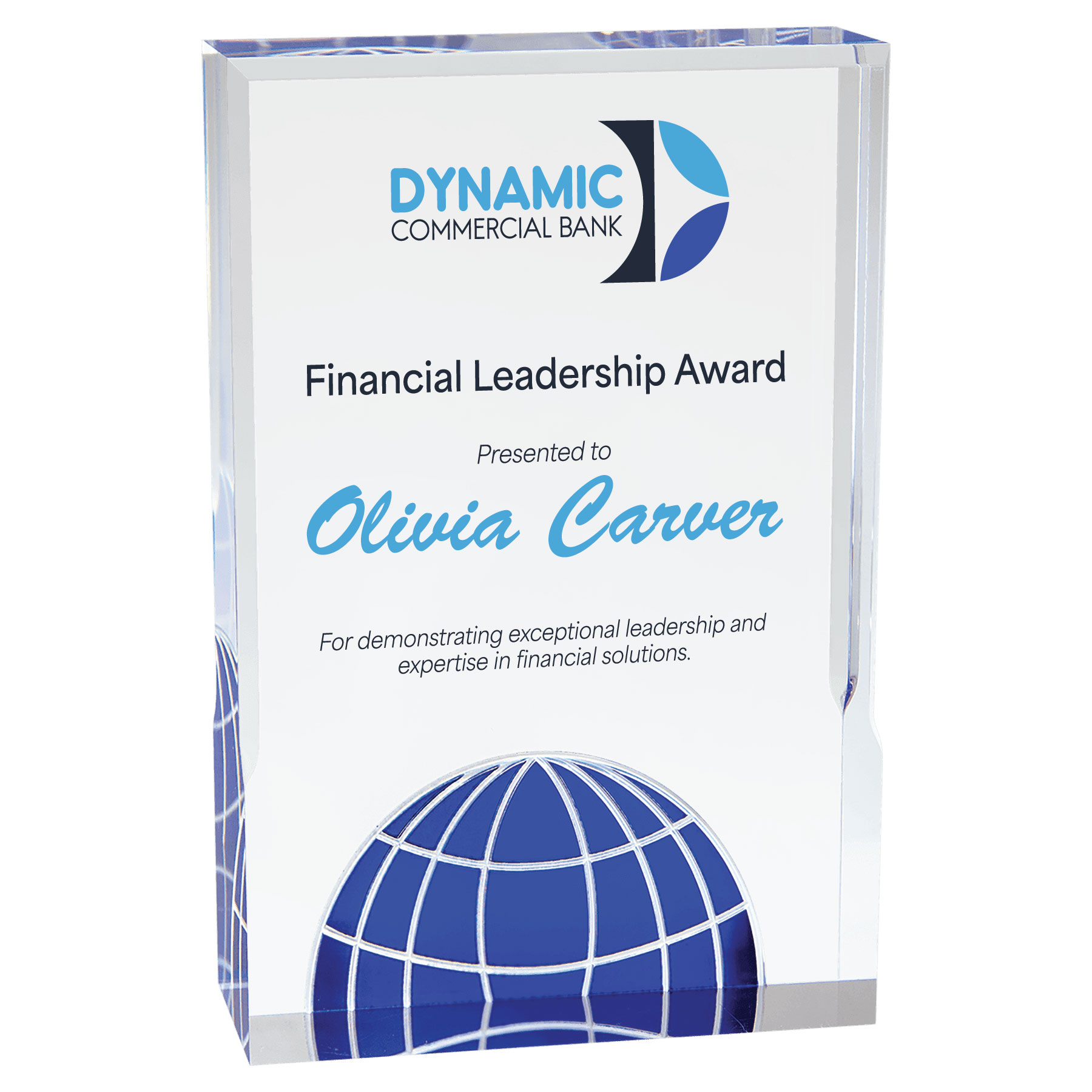 5" x 7" Blue Globe Acrylic