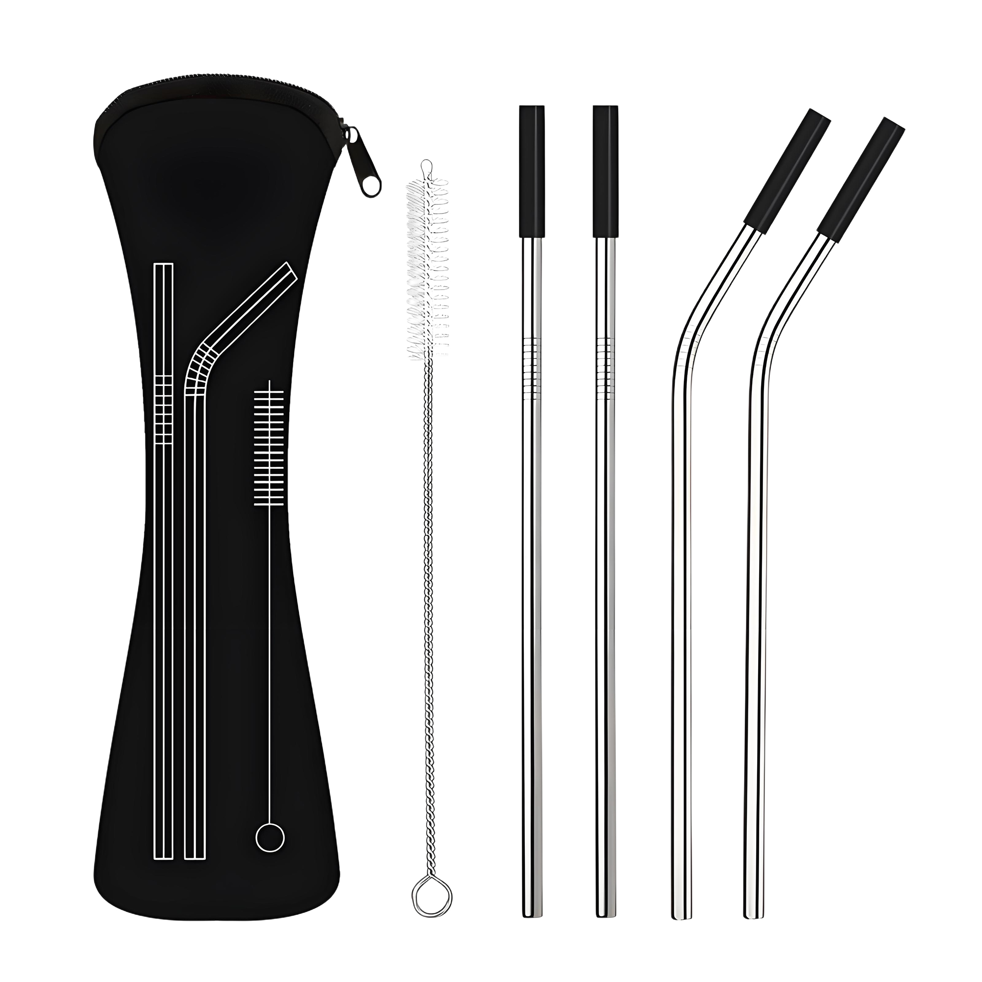 6 Piece Stainless Straw Set