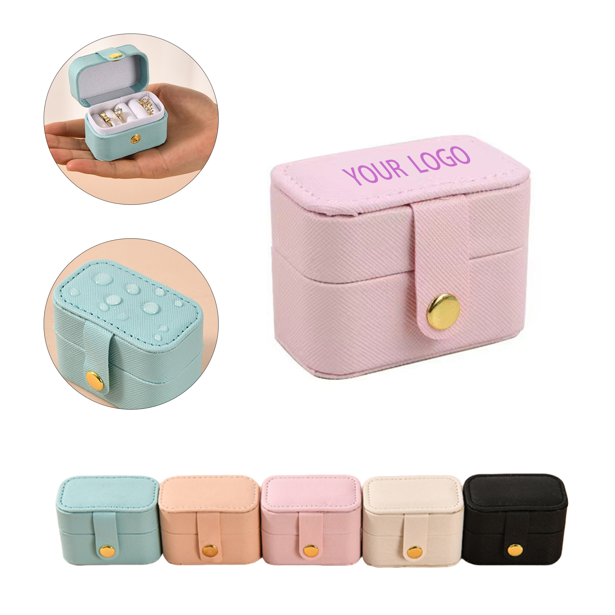 MOQ:20pcs Portable Leather Jewelry Case 2