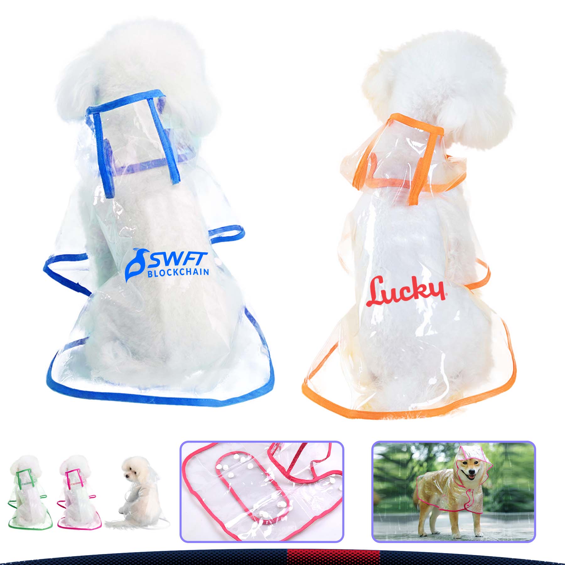 Clear Waterproof Pet Raincoat 4