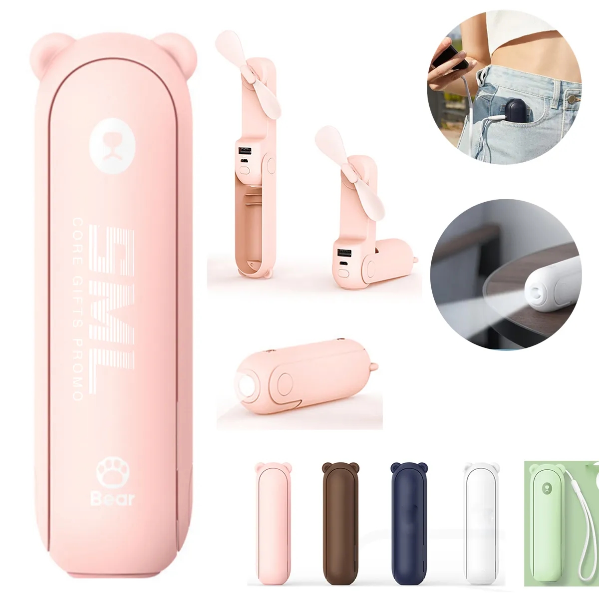 Portable Battery Operated Handheld Fan with Power Bank 4