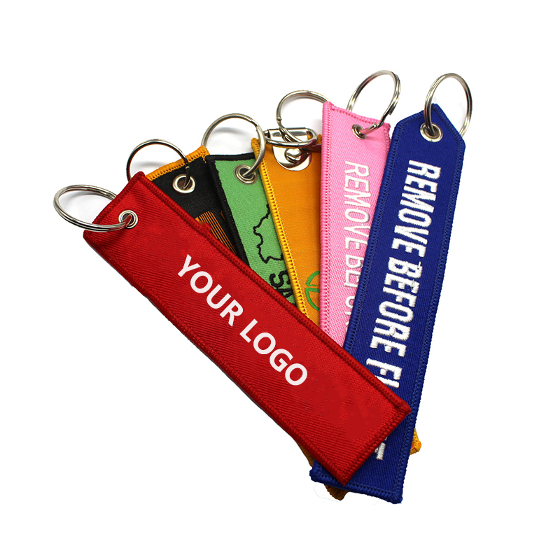 Embroidered Fabric Flight Key Tag 2