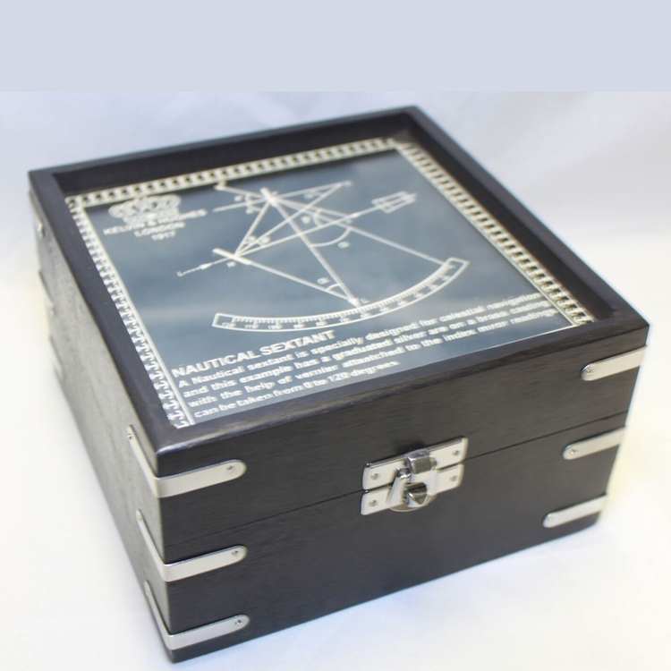 6" Brass Sextant w/Nickel Finish and See Through Box 6