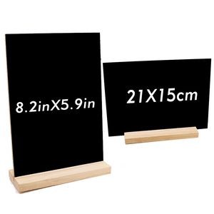 Mini Tabletop Chalkboard Signs with Wood Base 2