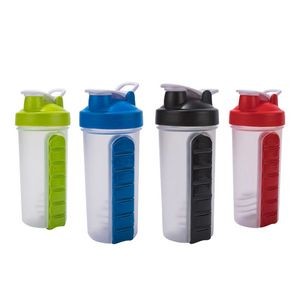 600ml Plastic Round Water Bottle With Detachable Pill Box 23
