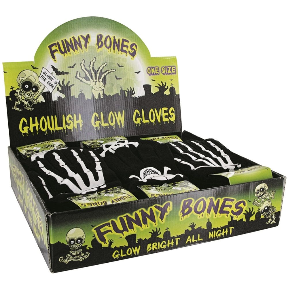 Glow in the Dark Skeleton Gloves - One Size Fits Most 2