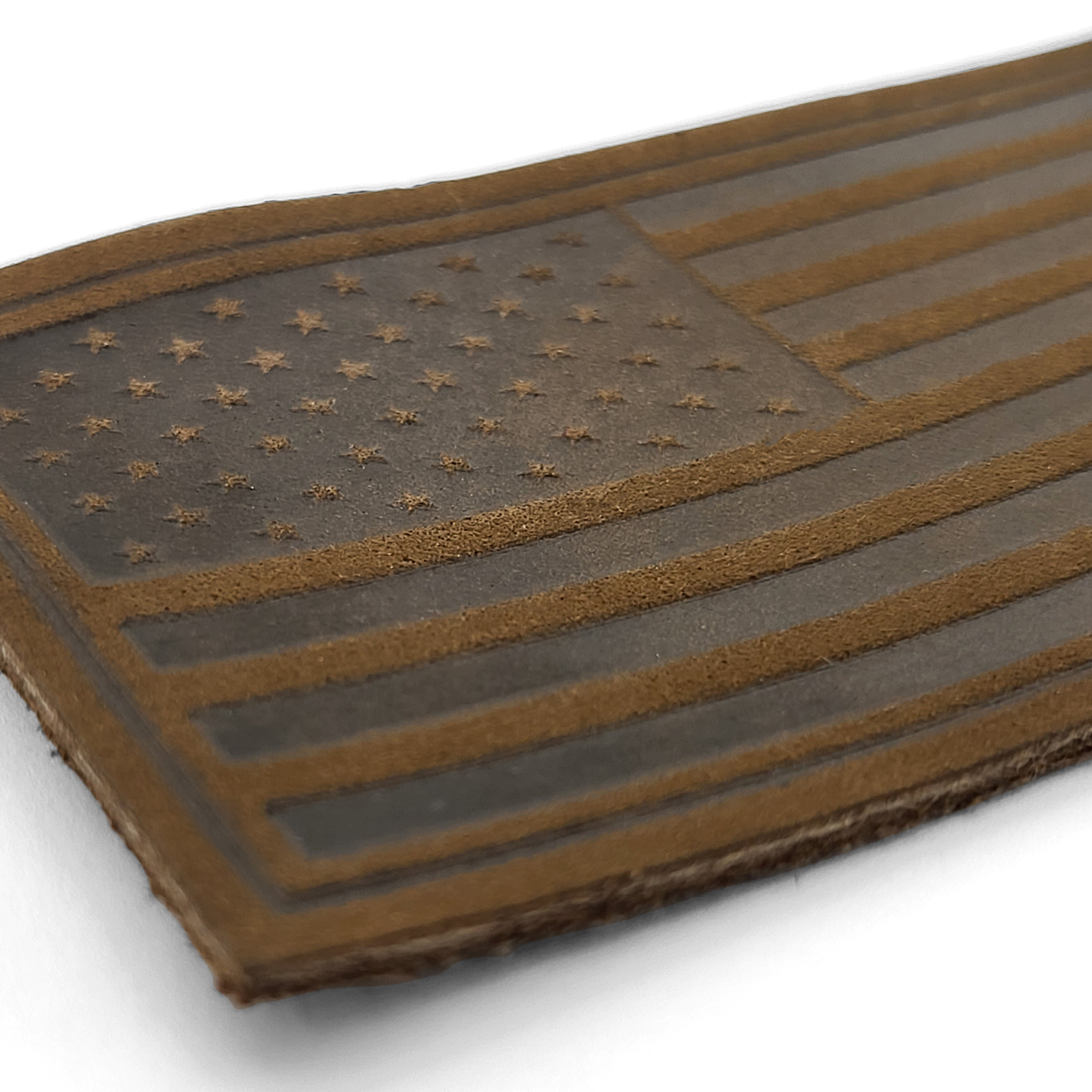 American Flag Leather Patch - Made in USA 4