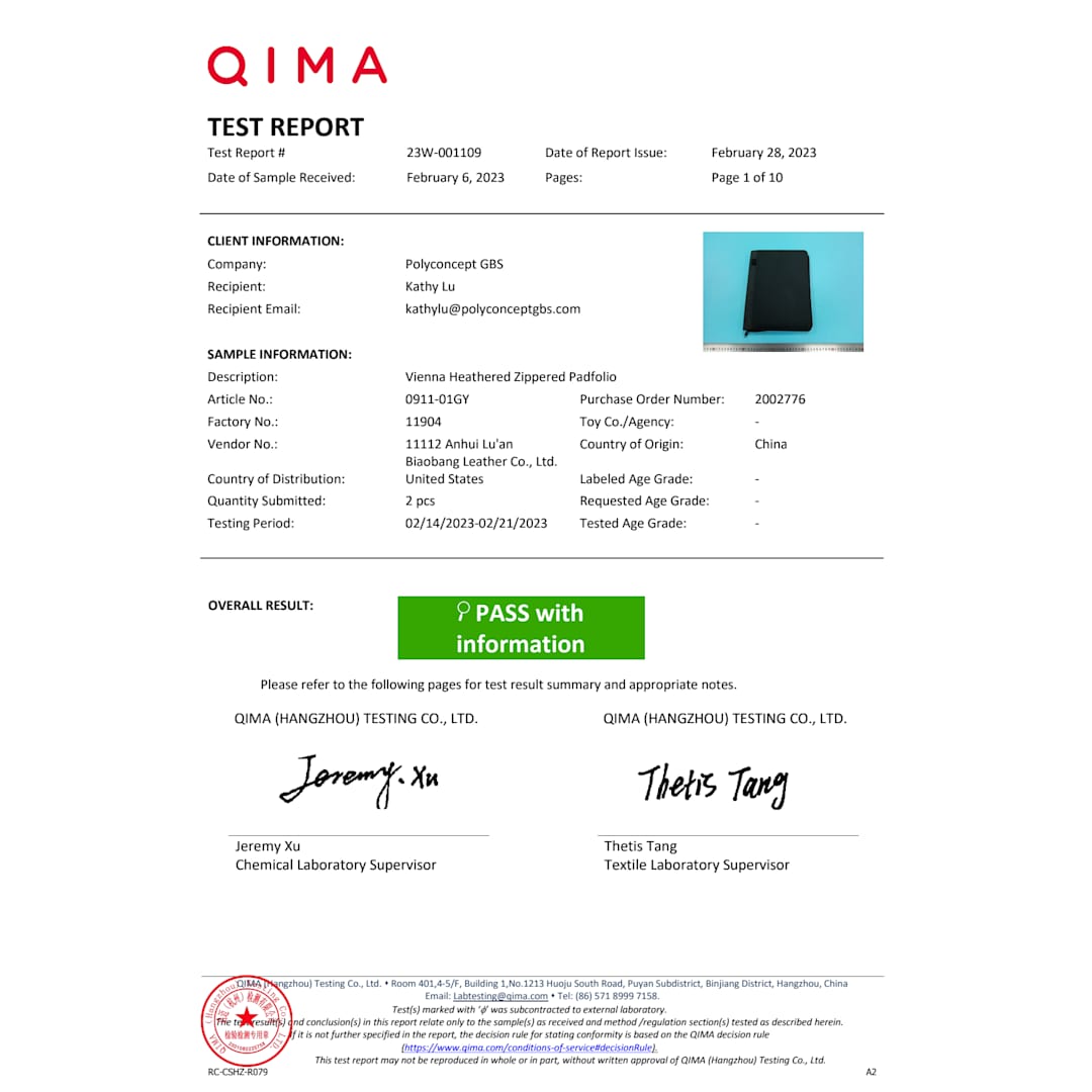 FSC® Mix Vienna Heathered Zippered Padfolio 20