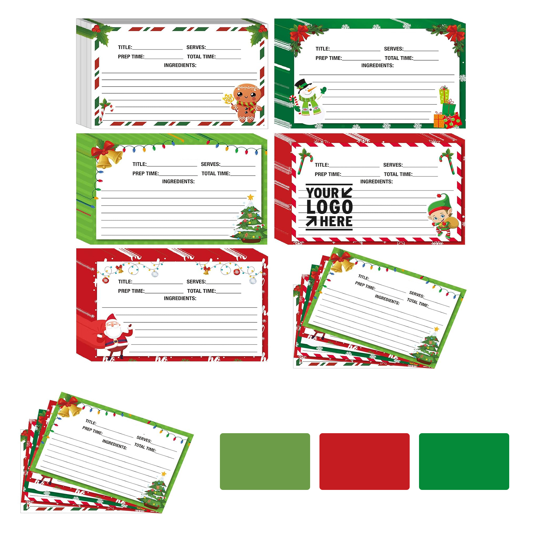 4" x 6" Christmas Recipe Card 1