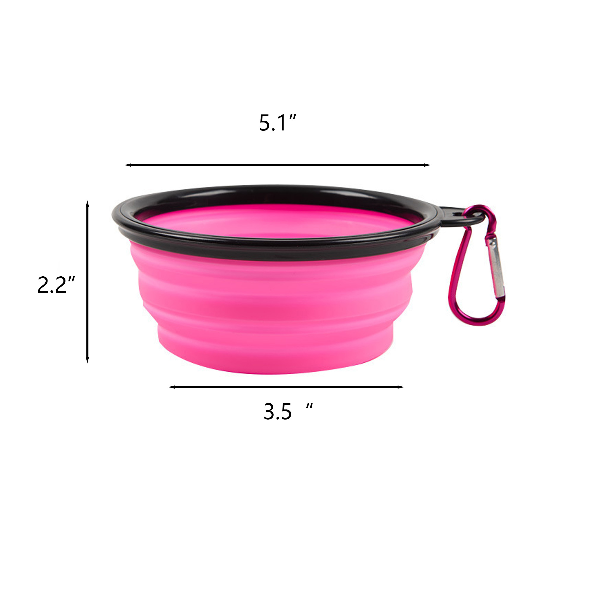 Foldable TPE Pet Dog Bowl (With Carabiner) 4