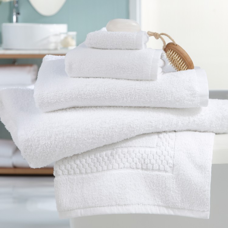 Sunny Lane White Combed Cotton Terry Bath Towel 1