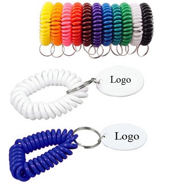 Bracelet Coil Keychain w/ Imprinted Tag 2