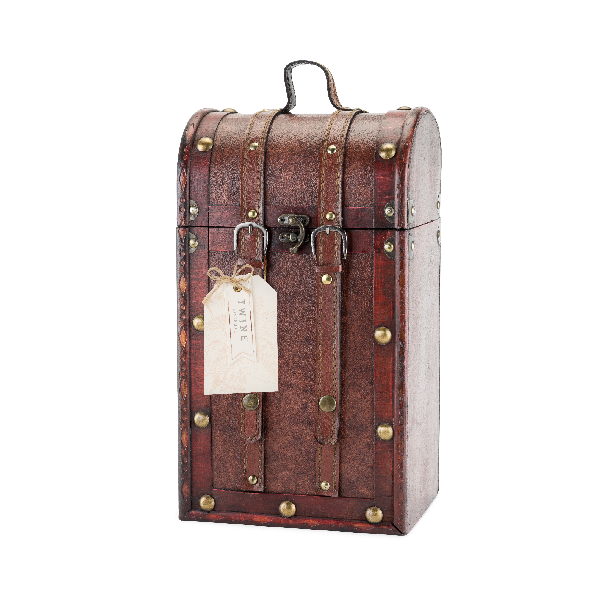 Twine Living® 2 Bottle Antique Wine Box 5