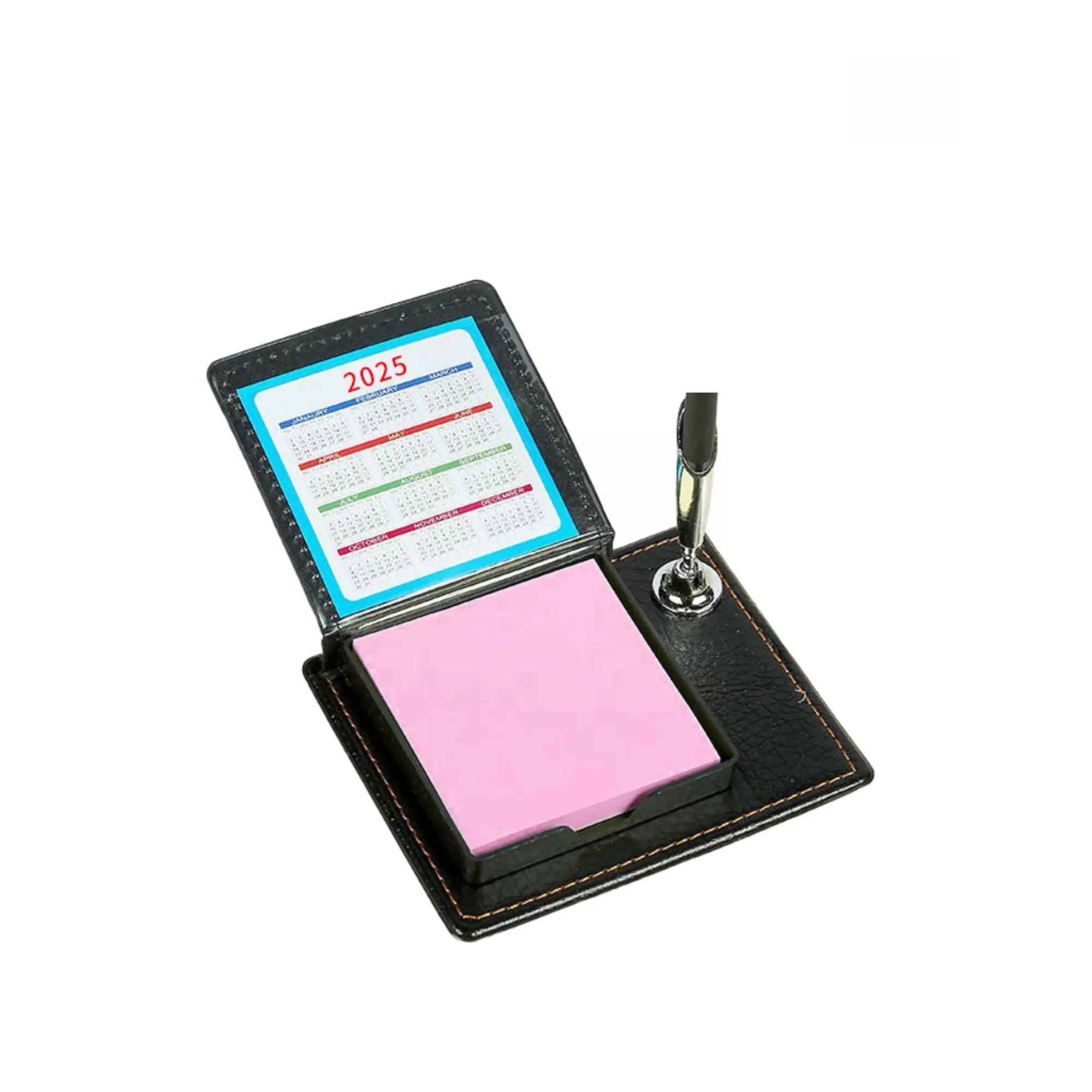 PU Leather Desk Set with Pen Holder Calendar Sticky Notes" 5