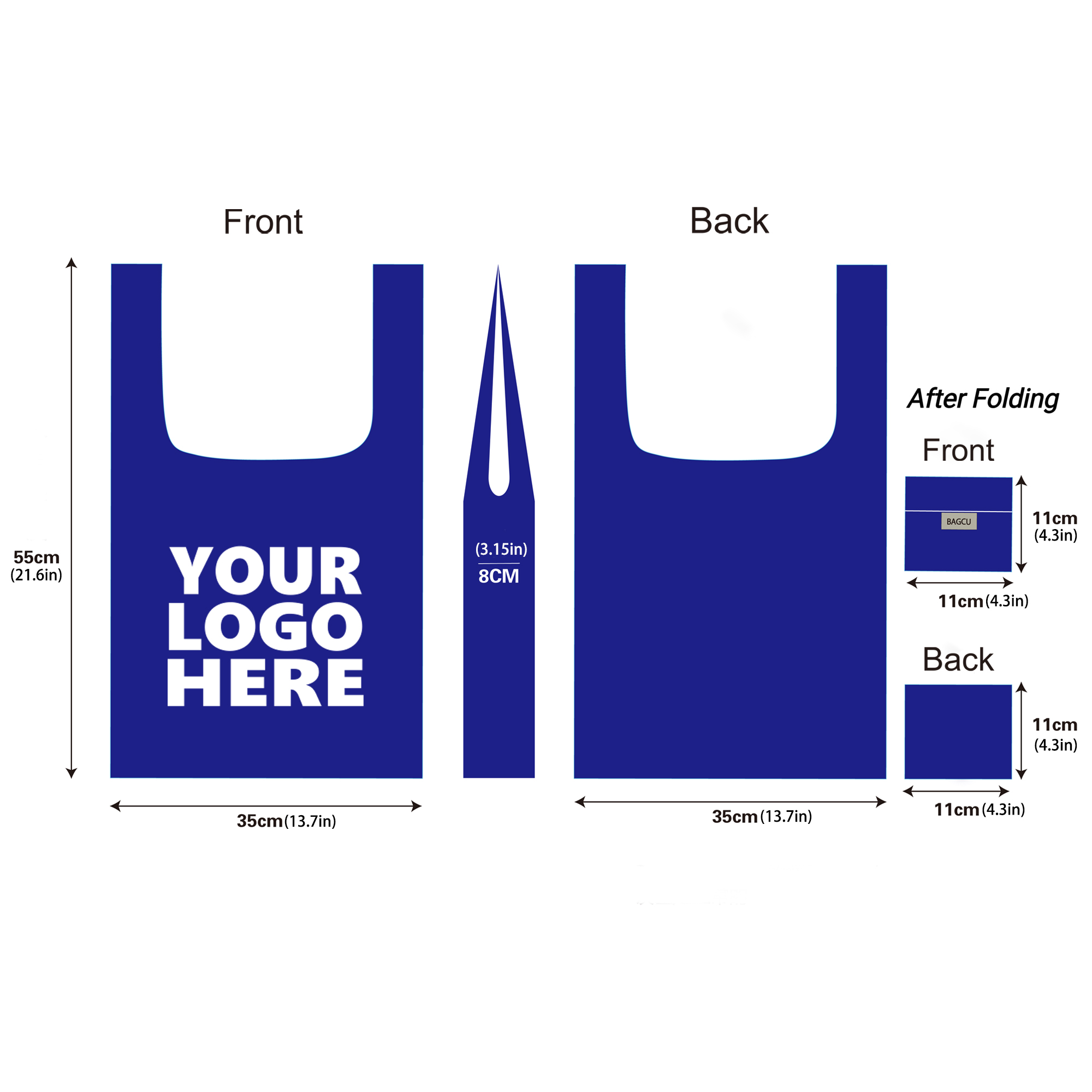 Foldable Waterproof Grocery Tote Bag, custom tote bag with logo imprint 2
