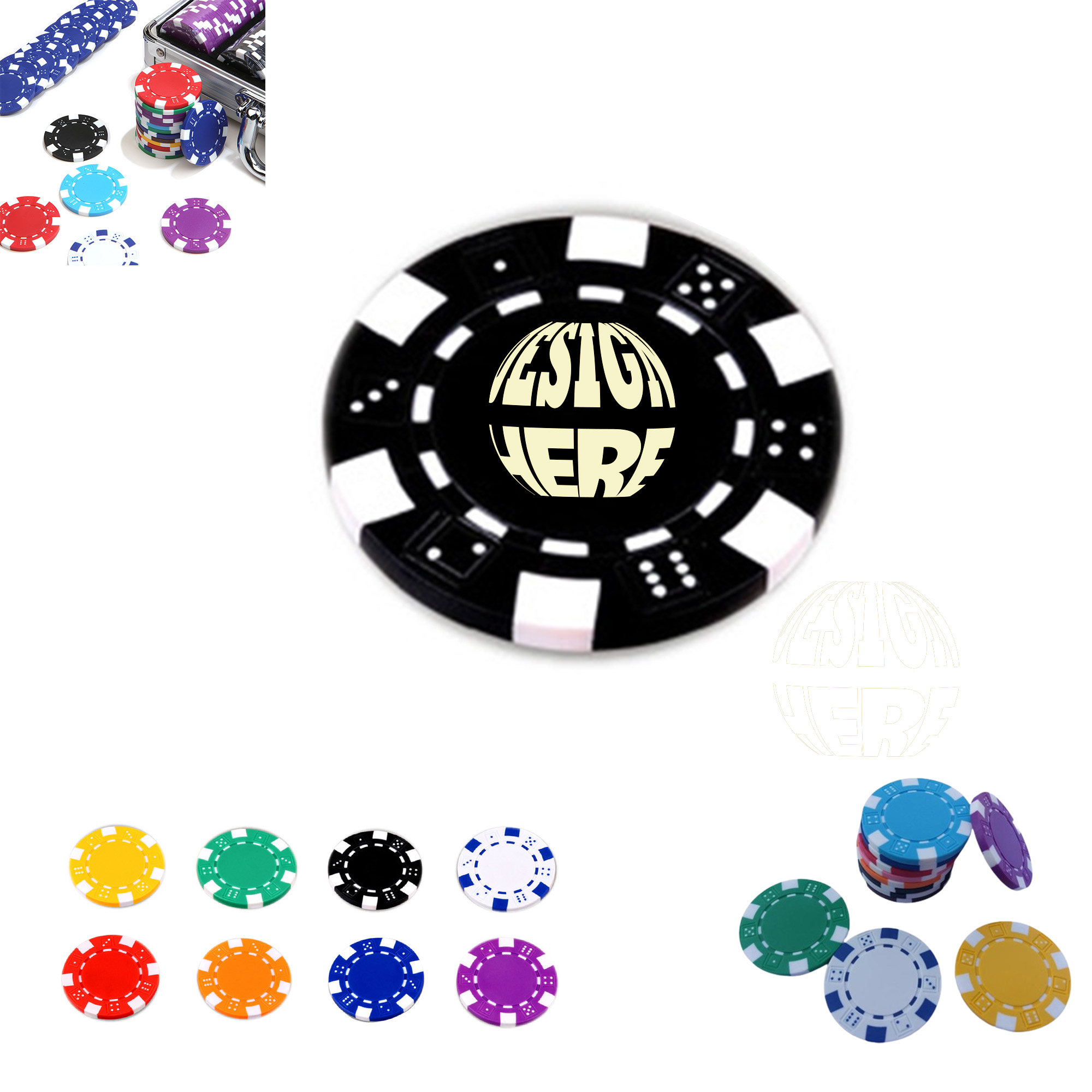 Casino Style Clay Dice Poker Chip 6