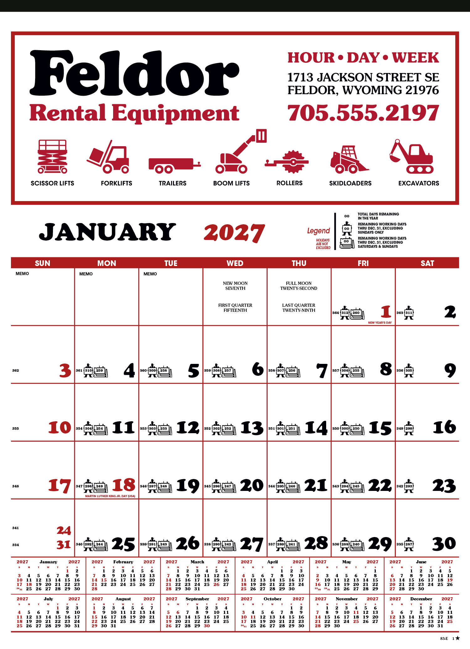 Skinner & Kennedy® Contractor's 12-Sheet Calendar 5