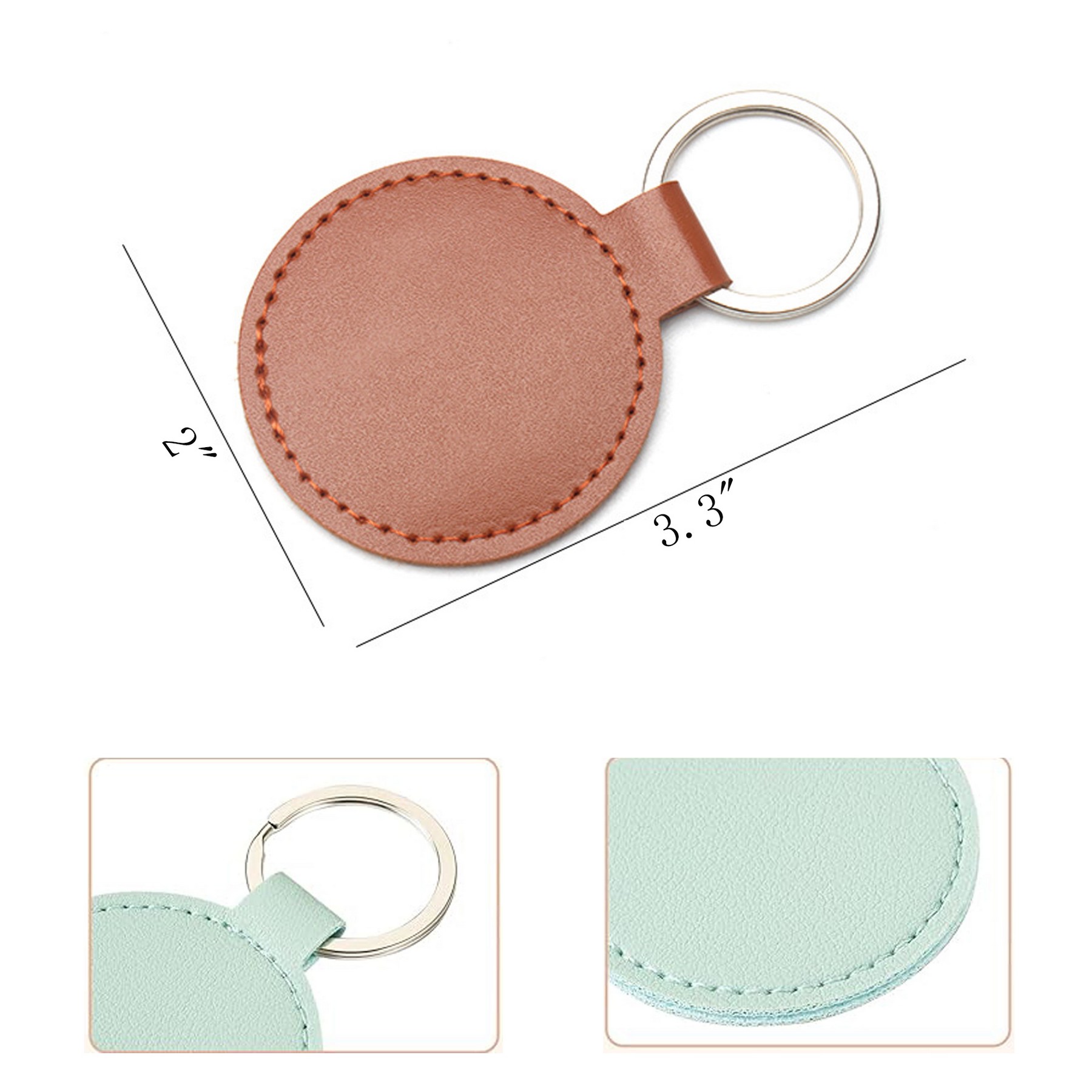 Leather Round Shaped Keychain 3