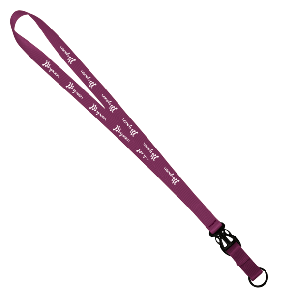 3/4" Multi color (Top and bottom) Nylon Lanyard with Plastic Slide Buckle R 488