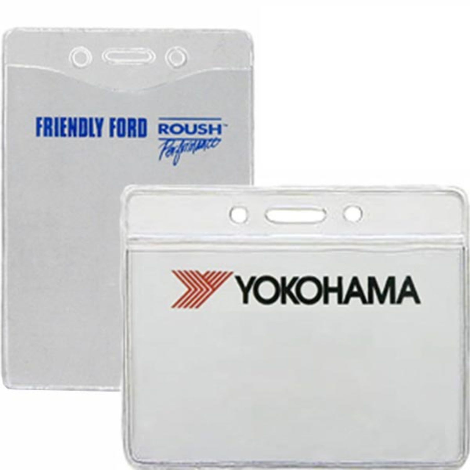 3" H x 4" W inch Printed Badge Holder - Clear Vinyl 3