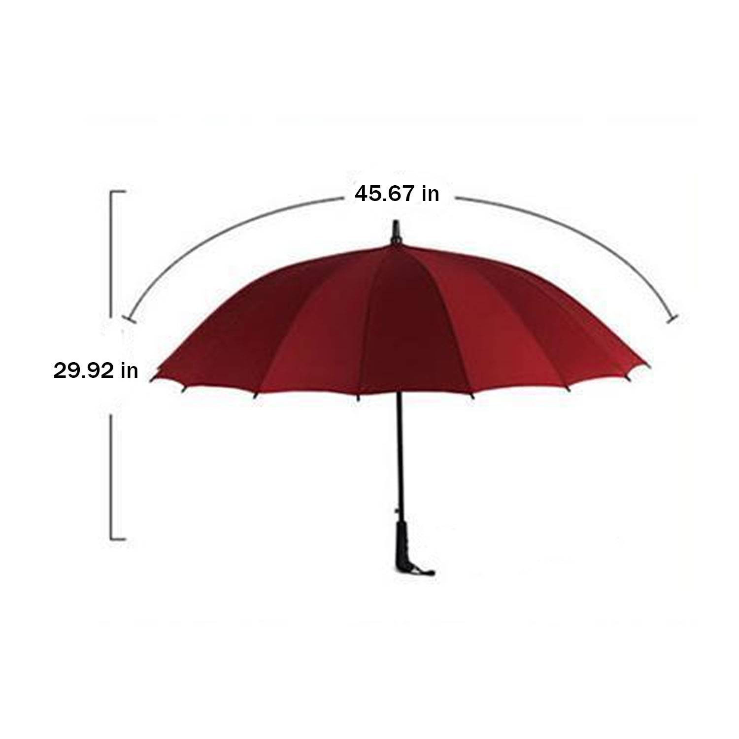 Large Ergonomic Auto Open 16 Rib Stick Umbrella 10