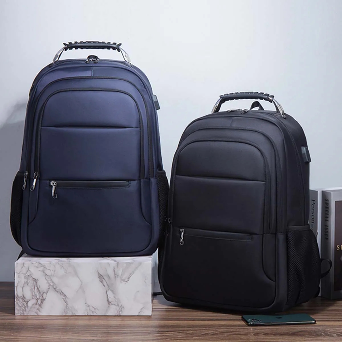 17 Inch Large Capacity Laptop Backpack w/ USB Charging Port 6