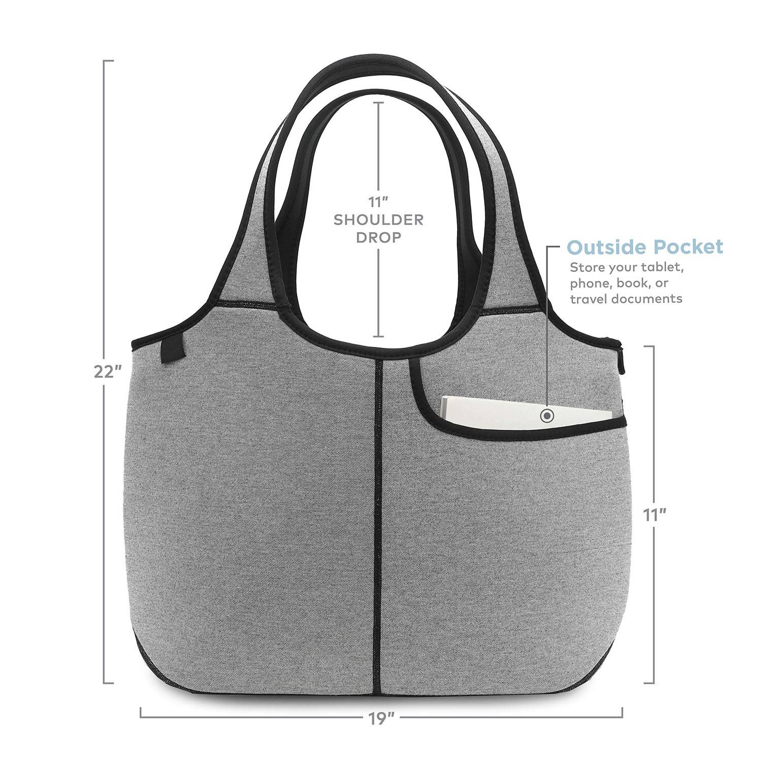 Waterproof Multi Pocket Neoprene Laptop Tote Bag 8