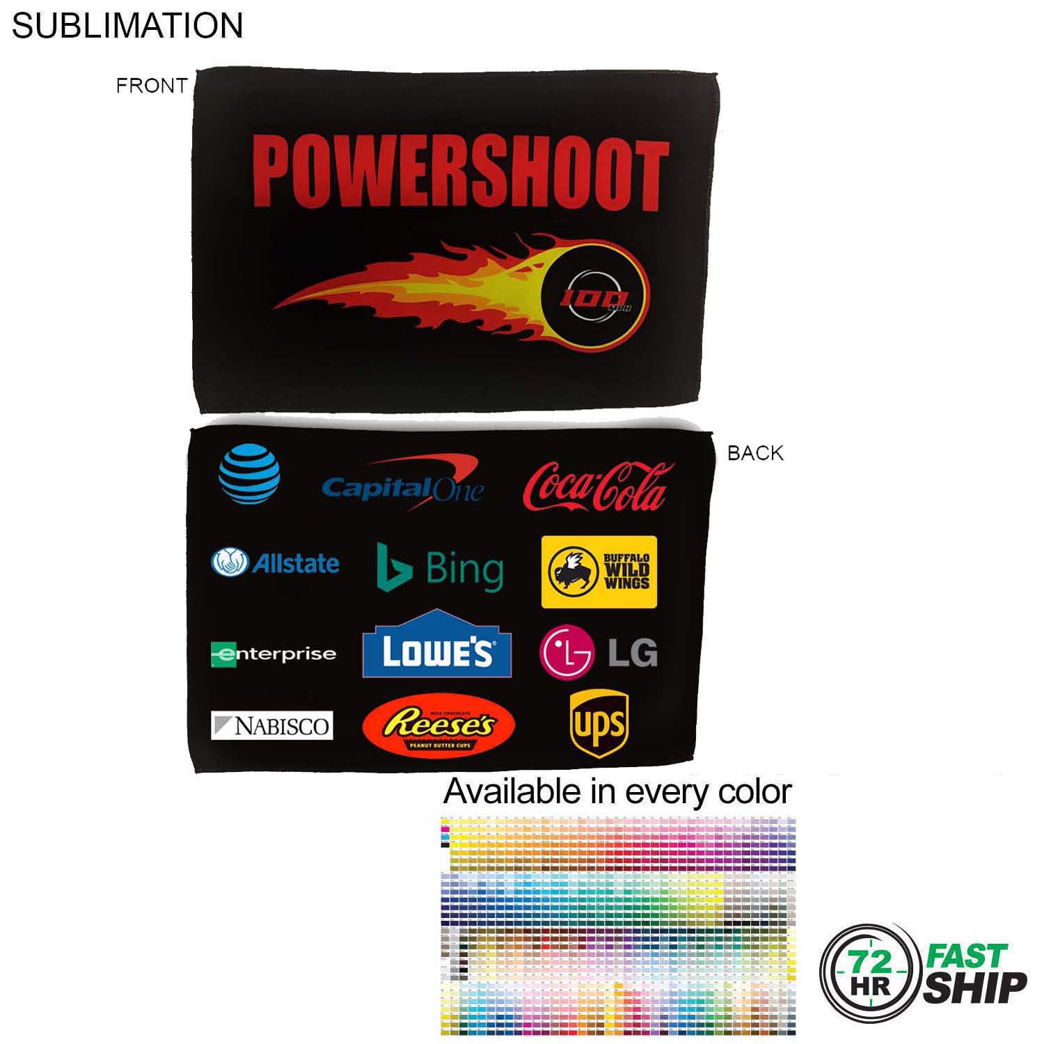 72 Hr Fast Ship - Microfiber Moisture Wicking, Cooling, Sports Suede 2- Sided Towel, 12x18 6