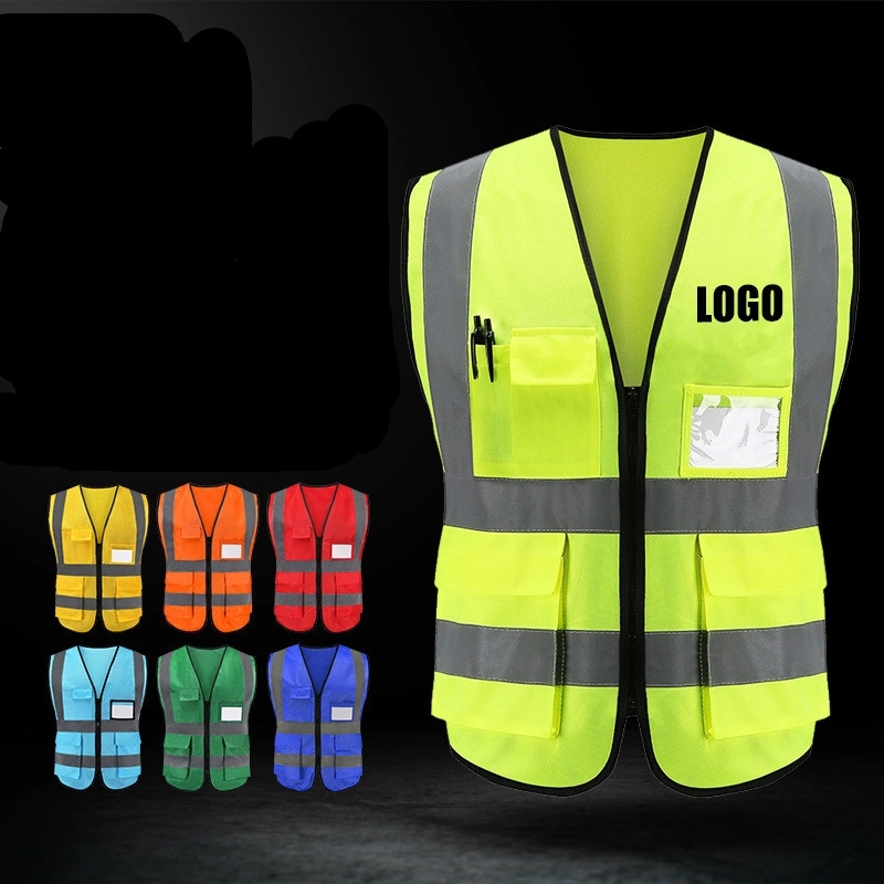 Safety Reflective Vest with Pockets and Zipper 3