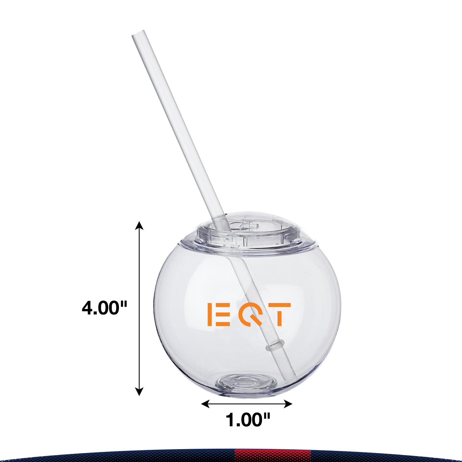 15 oz. Plastic Cocktail Ball with Straw 3