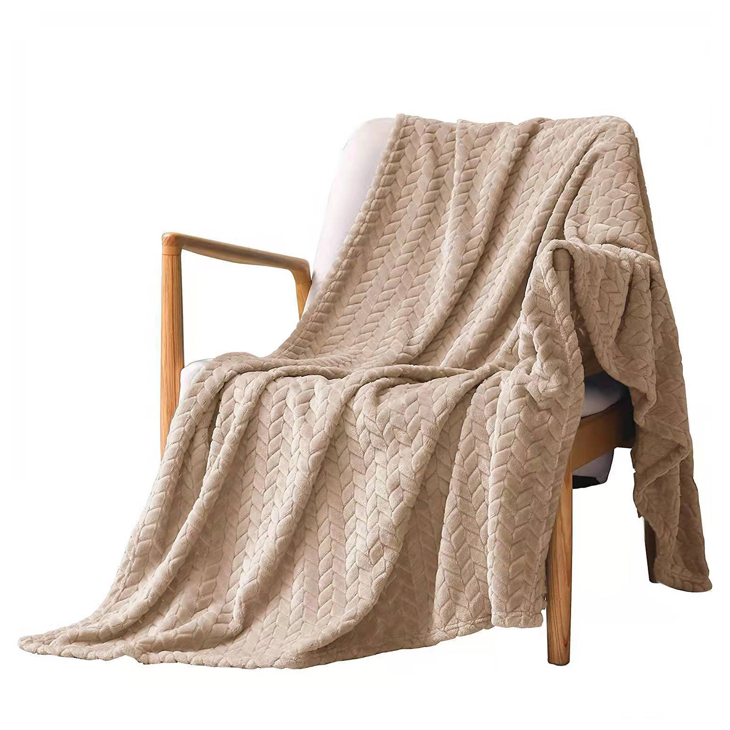 Polyester Simple Solid Color Sofa Blanket 6