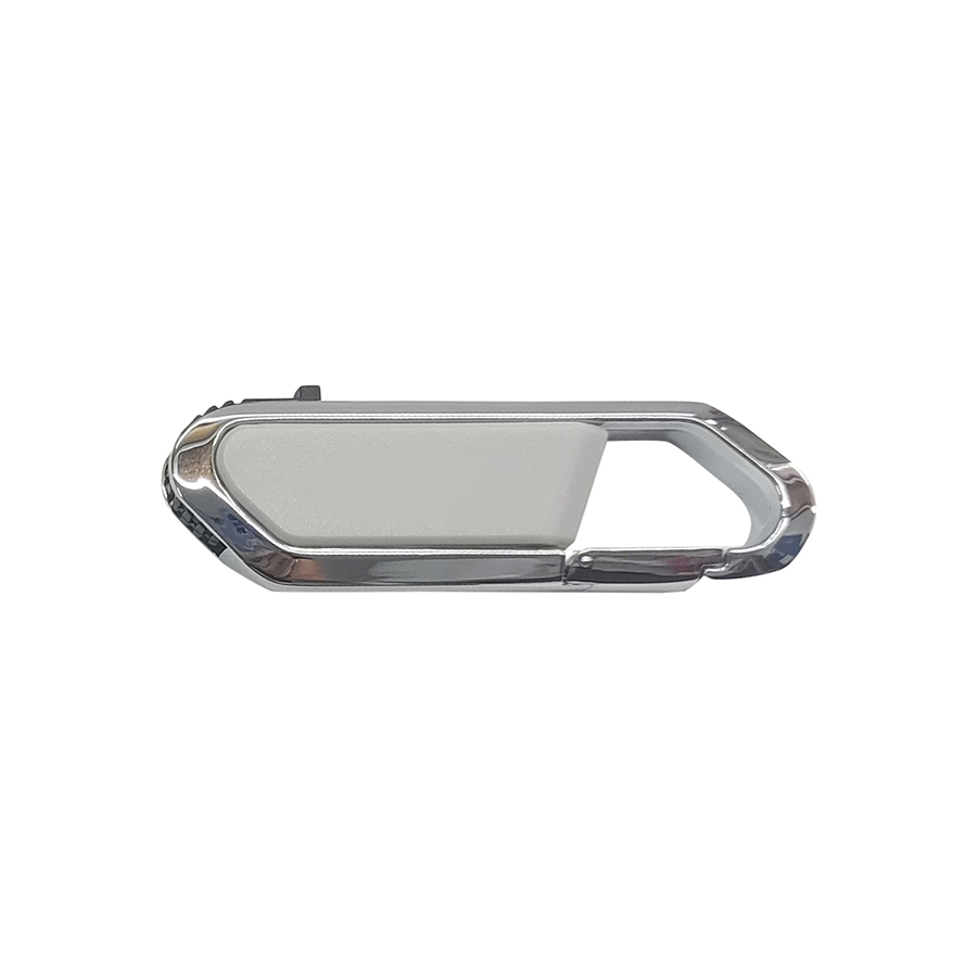 Carabiner USB Drive With Metal Rim And Capless Push/Retract USB 22