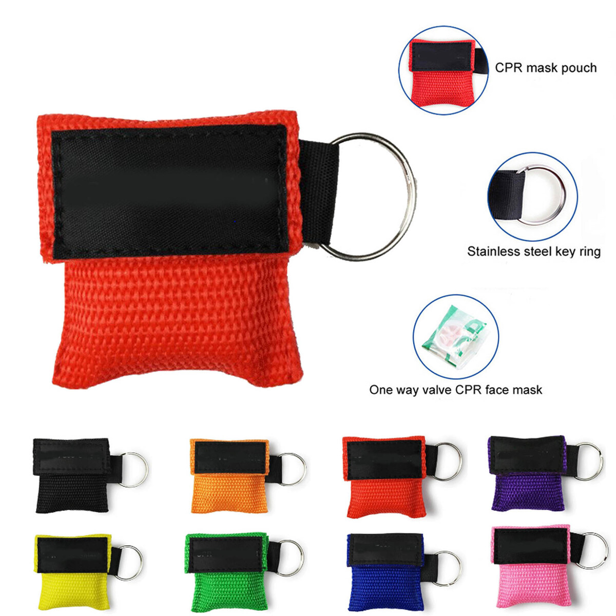 Portable Disposable PVC CPR Face Shield Emergency KitLife Keychain Ring