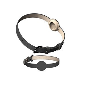 Airtag PU Leather Pet Collar With Adjustable Strap 13